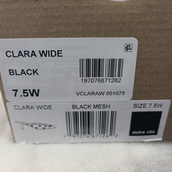 NEW Dolce Vita Clara Wide Black Mesh Embellished Heels Size 7.5 - Picture 2 of 10